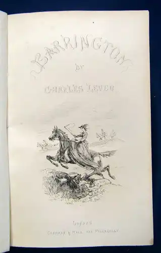 Lever Charles Barrington von Phiz illustriert EA 1863 Klassiker Kunst Lyrik  js