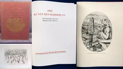 Struck Die Kunst des Radierens  1923 mit Original Radierung Max Liebermann js