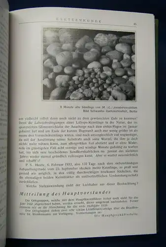 Kakteenkunde Jahrgang 1935 Heft 1- 12 Natur Wissen  Botanik Pflanzenkunde js