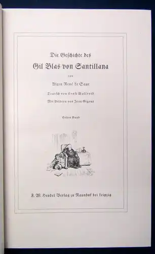 Lesage Die Geschichte des Gil Blas von Santillana 2 Bände Belletristik o.J. js
