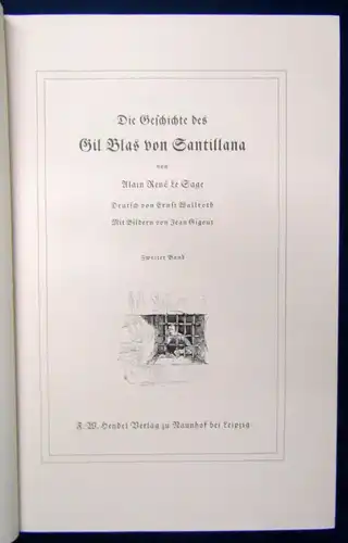 Lesage Die Geschichte des Gil Blas von Santillana 2 Bände Belletristik o.J. js