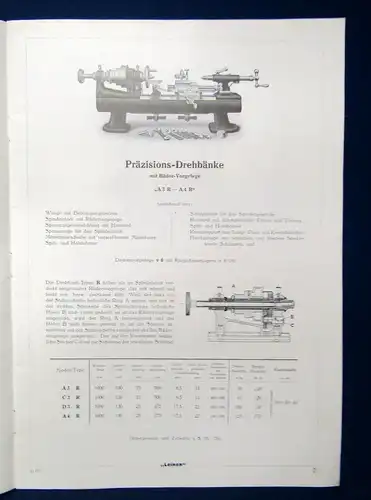 Or. Prospekt Maschinenhalle Wagner Hochleistungs-Schnellhobelmaschine 1920  js