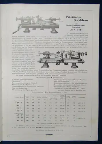 Or. Prospekt Maschinenhalle Wagner Hochleistungs-Schnellhobelmaschine 1920  js