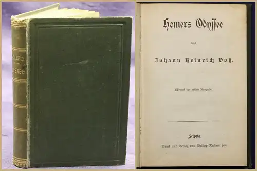 Voß Homers Odyssee um 1945 Gesang Musik Kunst Kulutur Literatur sf