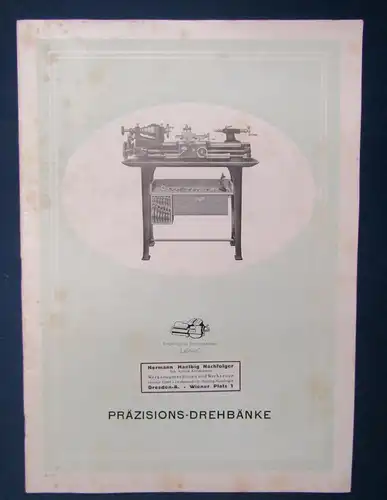 Hermann Haelbig Or. Katalog Prospekt Präzisions-Drehbänke um 1920 Handwerk js