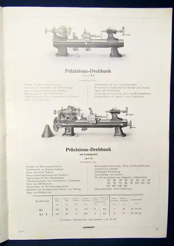 Hermann Haelbig Or. Katalog Prospekt Präzisions-Drehbänke um 1920 Handwerk js