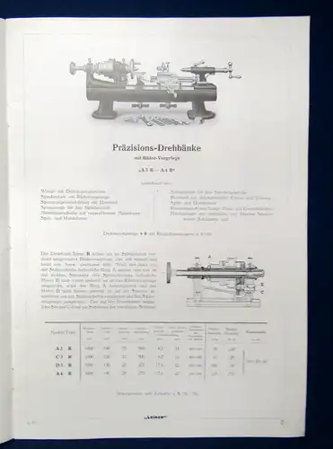 Hermann Haelbig Or. Katalog Prospekt Präzisions-Drehbänke um 1920 Handwerk js