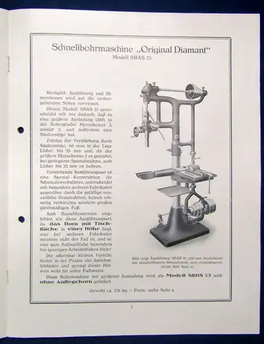 Or. Prospekt Diamant Schnellbohrmaschinen Richard Heinrich & Co. um 1920  js