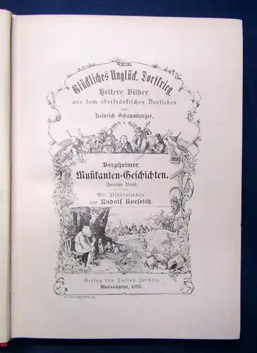 Schaumberger Bergheimer Musikanten - Geschichten 2. Band 1897 Kultur sf