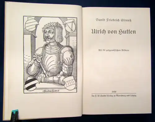 Strauß Ulrich von Hutten 1930 Mit 38 zeitgenössischen Bildern Dichter Lyrik js