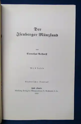 Reistorff Der Isenberger Münzfund 1925 9 Tafeln Wissen Zeitgeschichte Münzen js