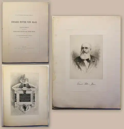 Eduard Ritter v. Haas Festschrift Enthüllung seiner Büste 1881 Denkschrift xz