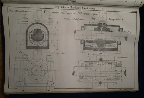 Atlas Band zu "Der praktische Maschinen-Constructeur" 1874 95 Tafeln Technik sf