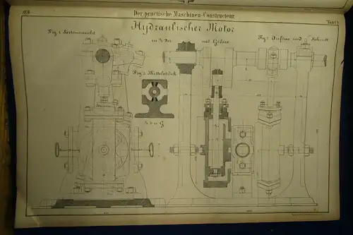 Atlas Band zu "Der praktische Maschinen-Constructeur" 1874 95 Tafeln Technik sf