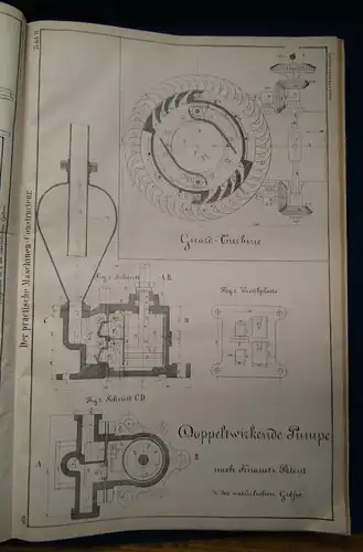 Atlas Band zu "Der praktische Maschinen-Constructeur" 1874 95 Tafeln Technik sf