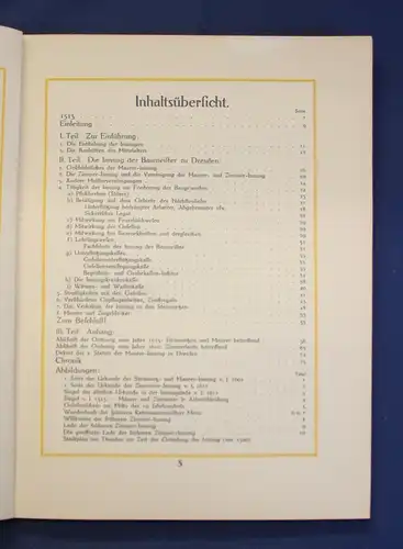 Festschrift Die Geschichte der Innung der Baumeister zu Dresden 1913 Handel js