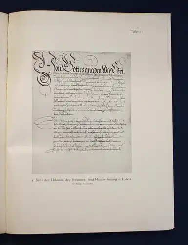 Festschrift Die Geschichte der Innung der Baumeister zu Dresden 1913 Handel js