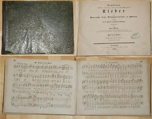 Carl Abela Sammlung zwei-, drei- und vierstimmiger Lieder 1857 Musik Gesang xx