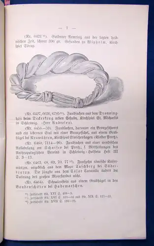 39. Bericht des Schleswig-Holsteinischen Museums 1890 Alterthum Geschichte sf