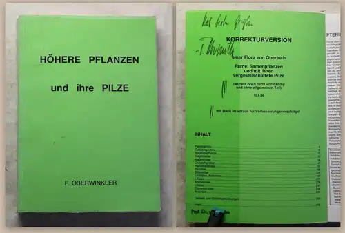 Oberwinkler Höhere Pflanzen und ihre Pilze 1994 Korrekturversion signiert Flora