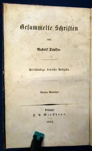 Töpffer Das Pfarrhaus 2 Bände in 1 Band vollständige deutsche Ausgabe 1852  js