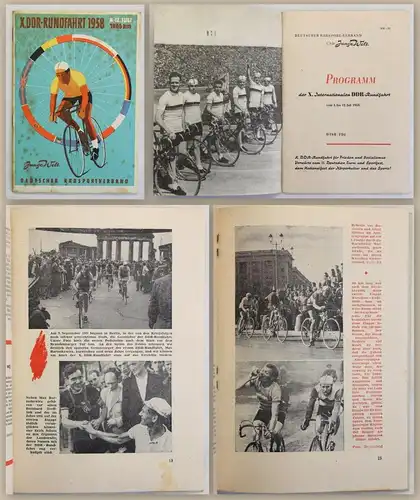Programm der 10. Internationalen DDR-Rundfahrt 1958 Junge Welt Radsport xy