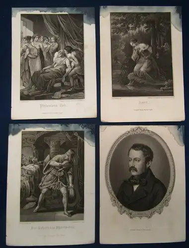 Sammlung 27 Stahlstiche um 1890 Kunst Künstler Berühmtheiten Verfahren js