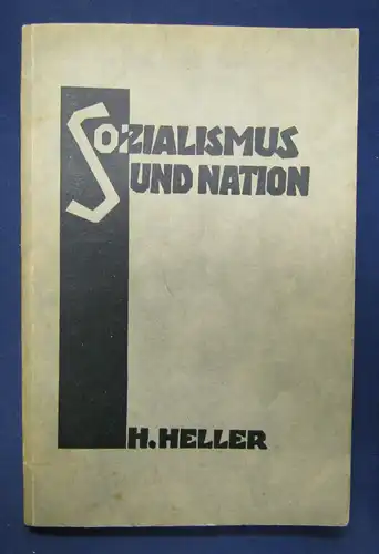 Heller Sozialismus und Nation 1925 Geschichte Gesellschaft Staat selten sf