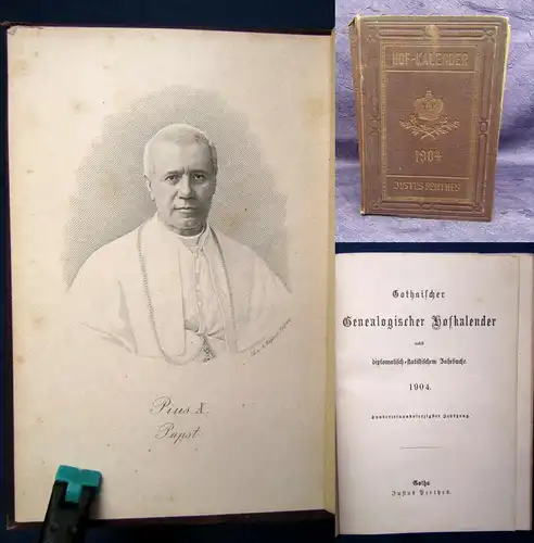 Gothaischer Genealogischer Hofkalender 1904 Kalendarium Geschichte Jahrbuch js