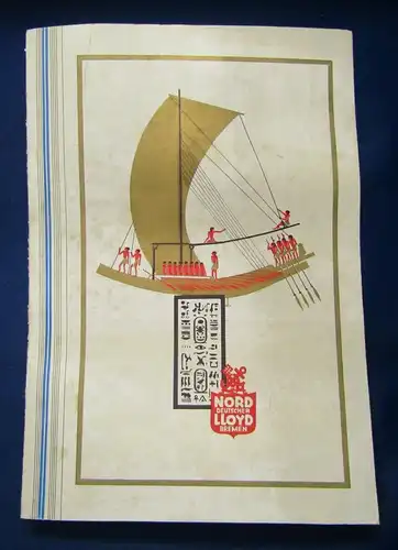 Original Speisekarte Norddeutsche Llyod um 1920 illustriert Bremen Schiffe js
