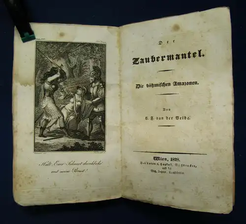 Velde's Schriften 21. Band Der Zaubermantel & Böhmischen Amazonen 1828 selten sf