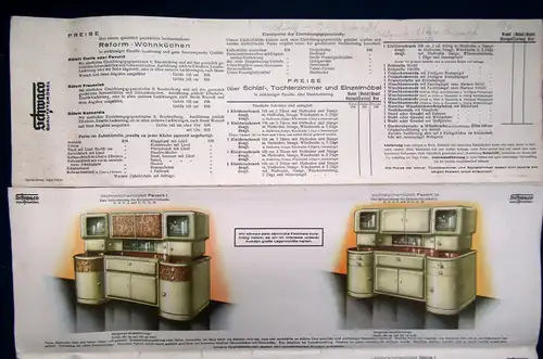 Original Möbelkatalog Kommoden um 1930 Art Deco Chippendale Leporello sf