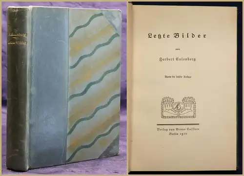 Herbert Eulenberg Letzte Bilder 1916 Belletristik Literatur Unterhaltung sf