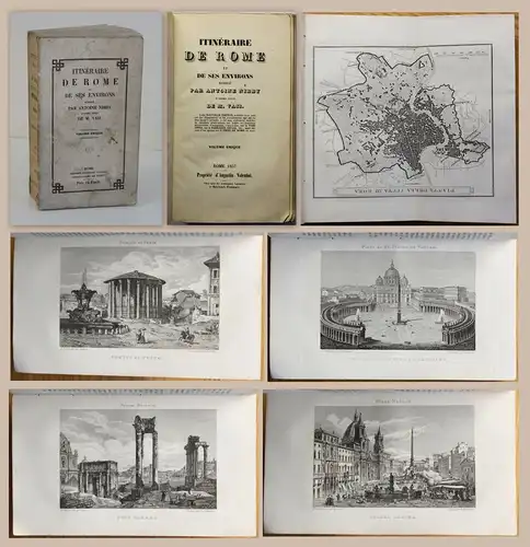 Vasi & Nibby Itineraire de Rome et de ses Environs 1857 mit Stahlstichtafeln xz