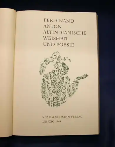 anton Altindianische Weisheit und Poesie 1968 Geschichte Amerika Volkskunde js