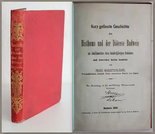Mardetschläger -Geschichte des Bisthums und der Diöcese Budweis 1885 -Tschechien