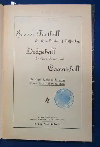Soccer Football In three Grades of Difficulty um 1900 selten Fussball Sport sf