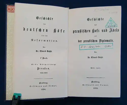 Vehse Geschichte der deutschen Höfe seit der Reformation 48 Bde 1851-1860 sf