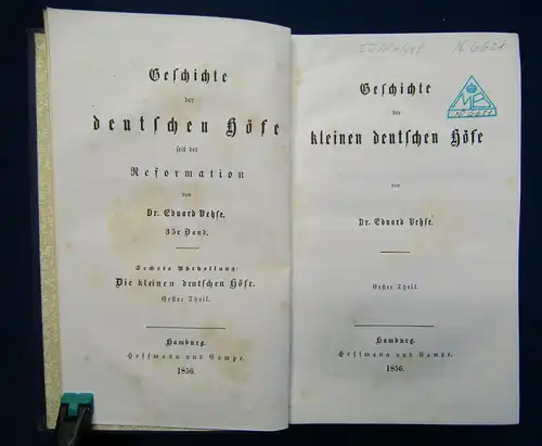 Vehse Geschichte der deutschen Höfe seit der Reformation 48 Bde 1851-1860 sf