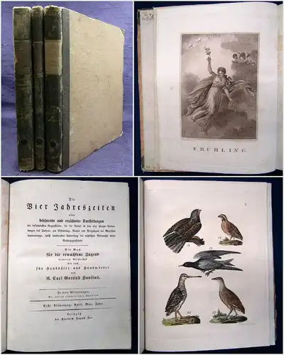 Hausius Die vier Jahreszeiten 3 Bde um 1800 Naturkunde Naturgeschichte sf