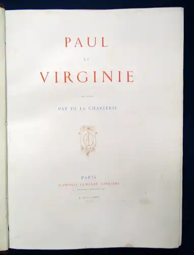 Bernadin Paul et Virginie 1868 Ledereinband der Zeit, Belletristik Literatur js