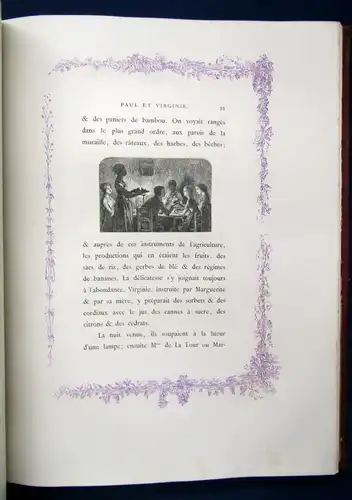 Bernadin Paul et Virginie 1868 Ledereinband der Zeit, Belletristik Literatur js