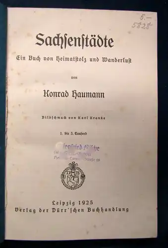 Haumann Sachsenstädte (Ein Buch von Heimatstolz und Wanderlust) 1925 Saxonica sf