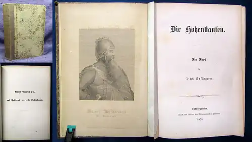 Die Hohensataufen Ein Epos in sechs Gesängen 1859 Adel Ortskunde Politik js