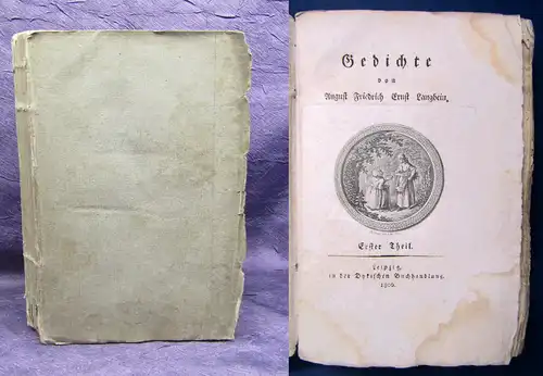 Gedichte von August Friedrich Ernst Langbein 1.Teil apart 1800 Belletristik js