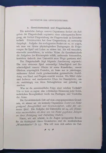 Bandmann Die Gewichtstechnik des Klavierspiels 1907 Anleitung Fachwissen js