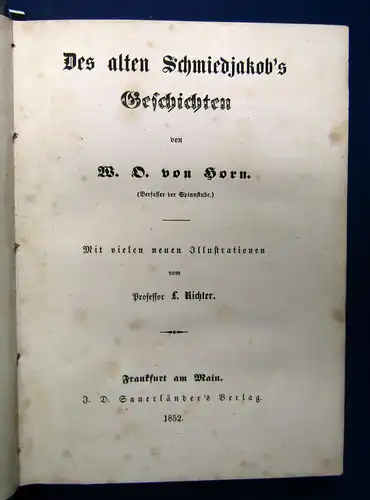 Horn Des alten Schmiedjakob's Geschichten 1852 Belletristik Literatur sf