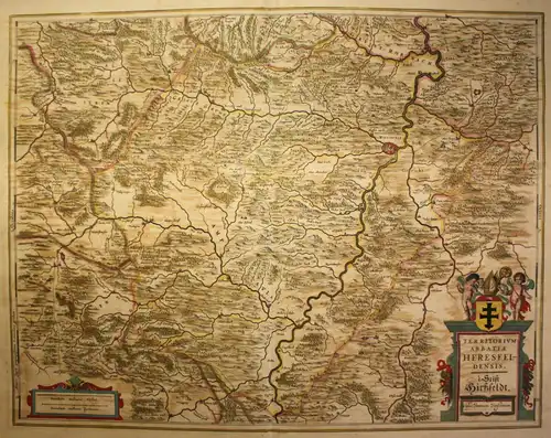 Kupferstichkarte von Jansson Territoriumabbatiae Heresfeldensis 1645  sf