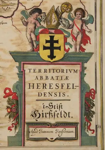 Kupferstichkarte von Jansson Territoriumabbatiae Heresfeldensis 1645  sf