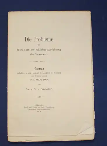 Die Probleme der räumlichen und zeitlichen Ausdehnung der Sinnenwelt 1901 js